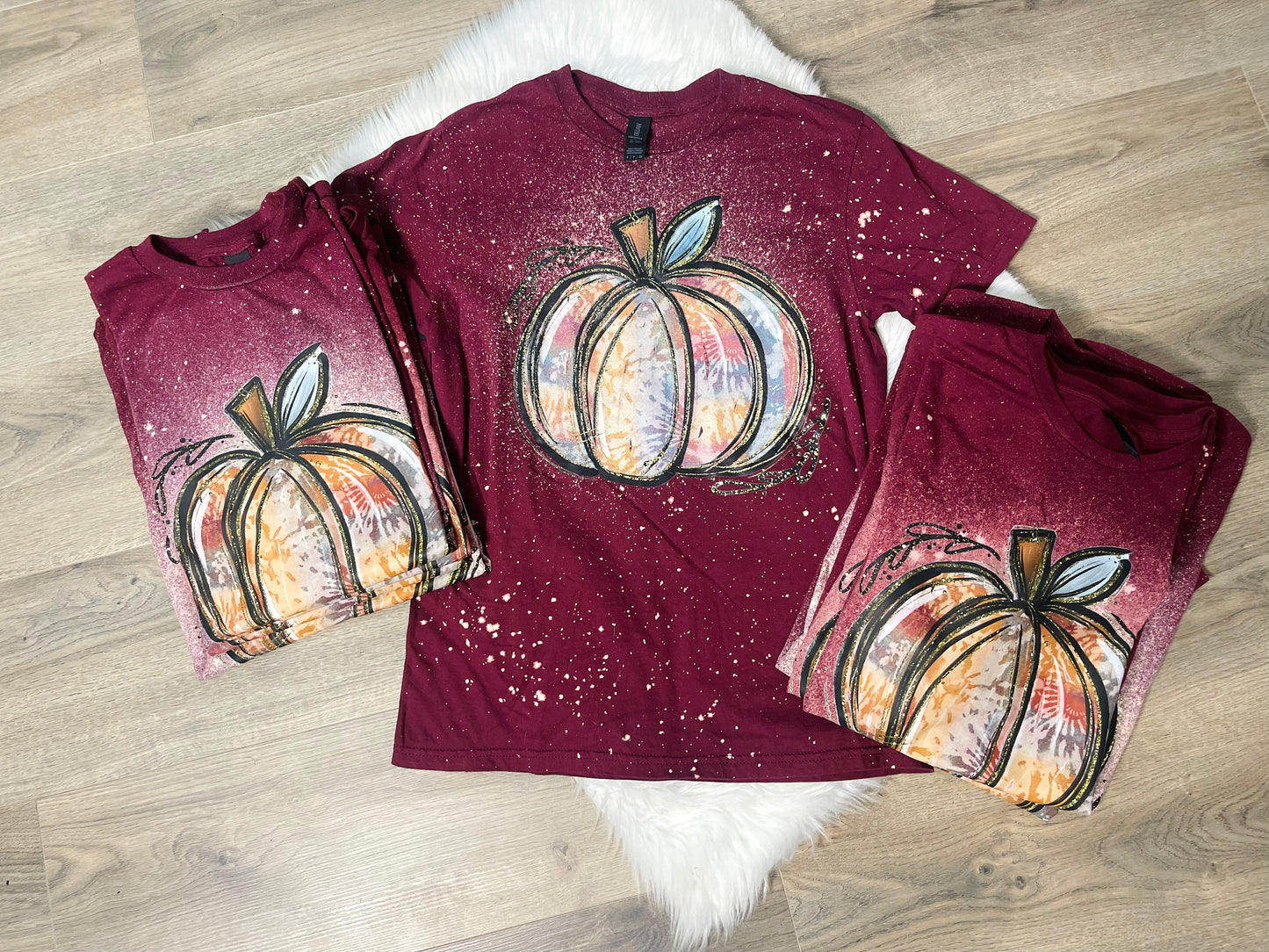 Maroon Bleached Pumpkin Tshirt