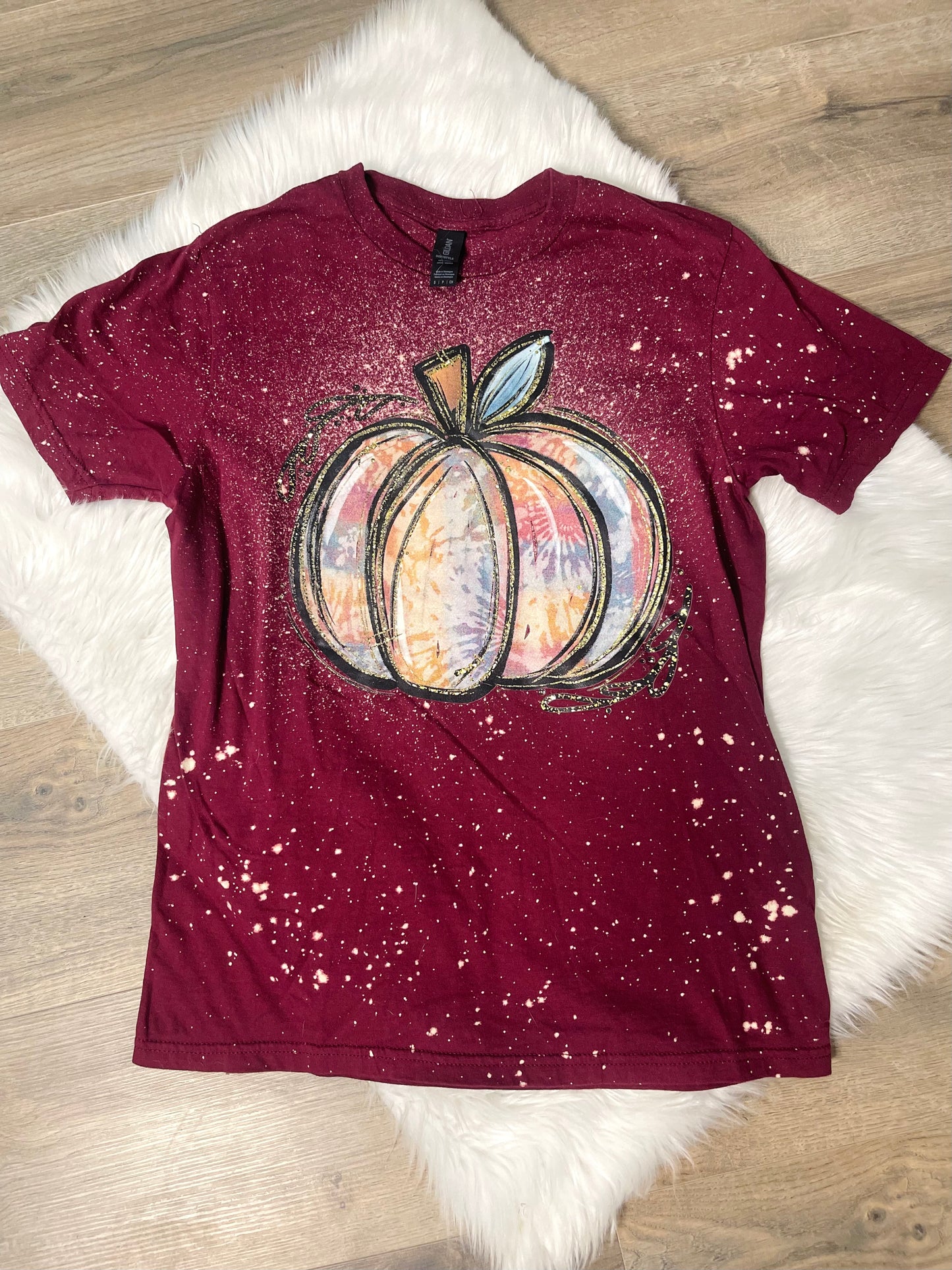 Maroon Bleached Pumpkin Tshirt
