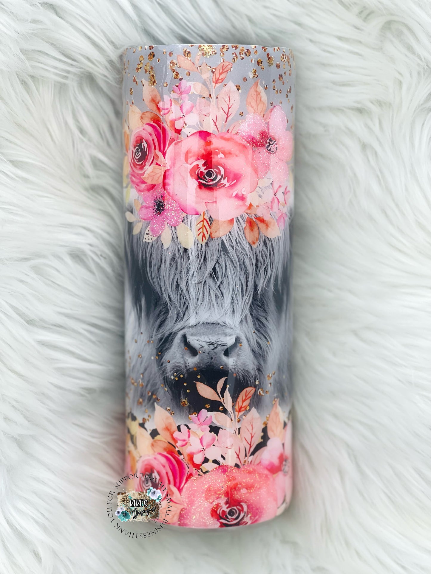 Floral Highland Cow
