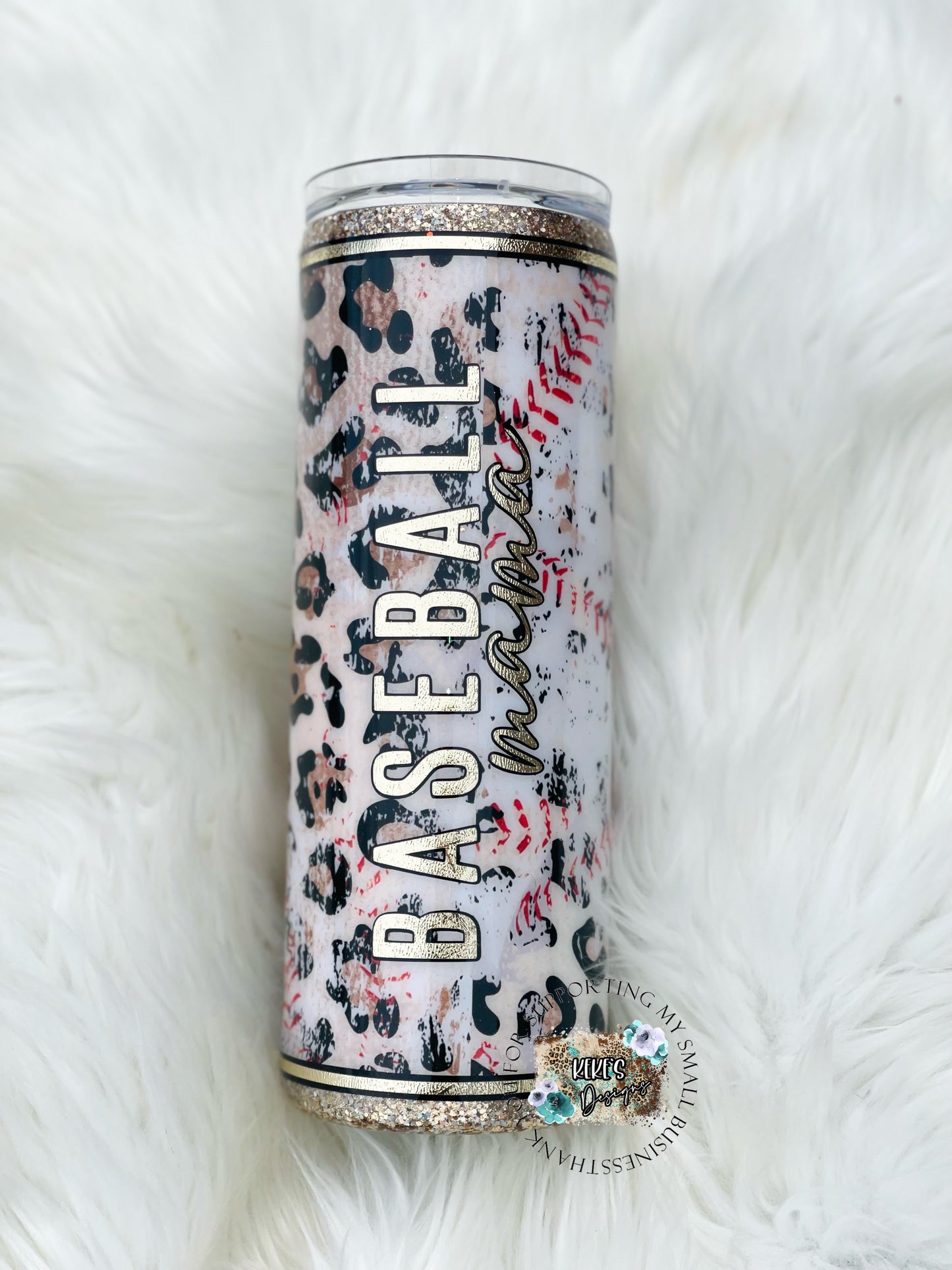 Baseball Mom Leopard Stitching
