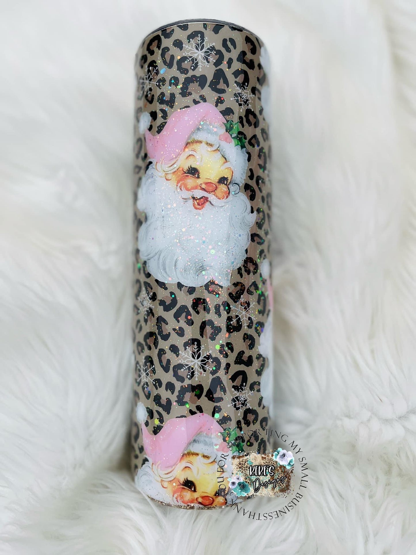 Pink Leopard Santa