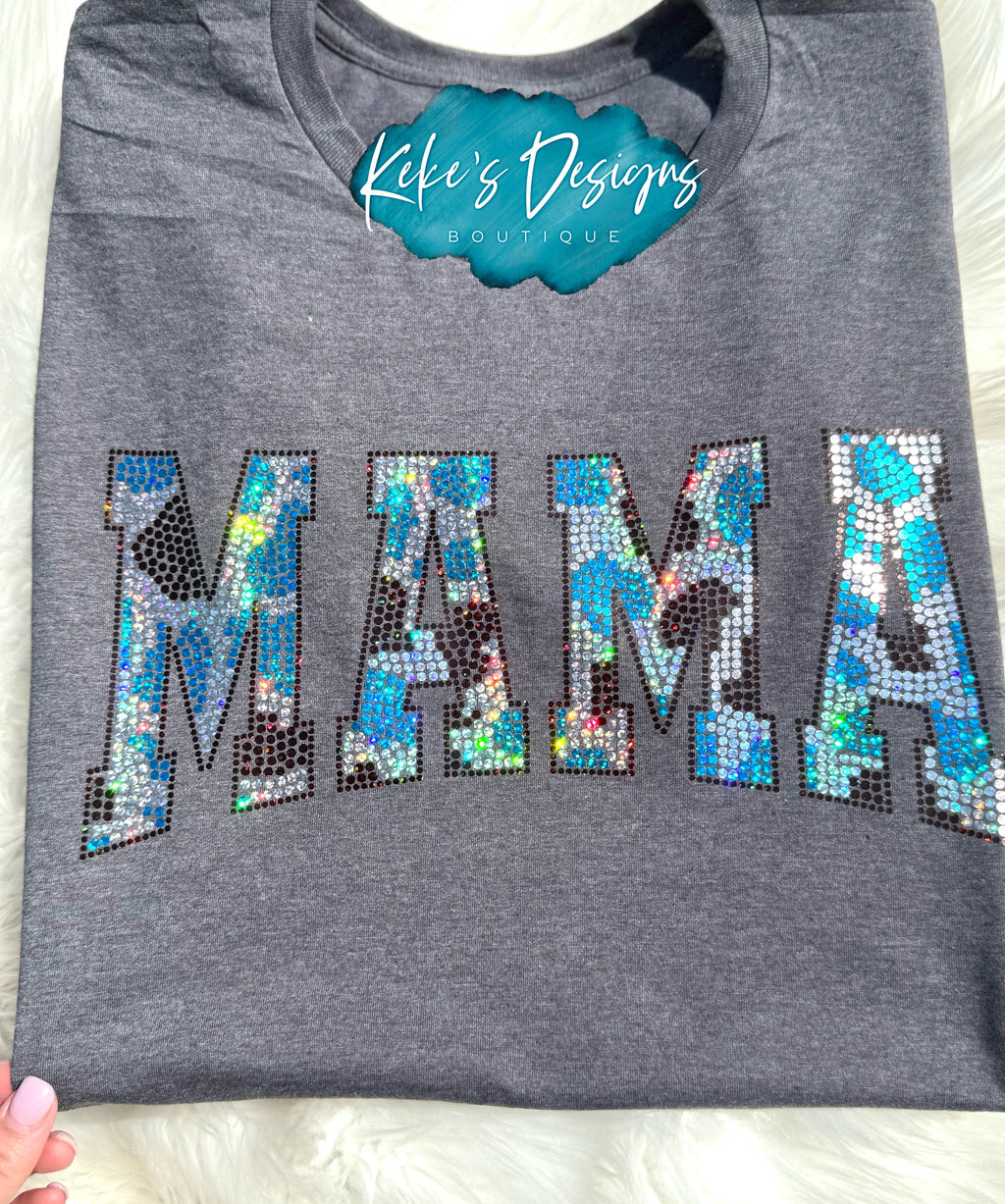 Turquoise Mama Cow Spangle