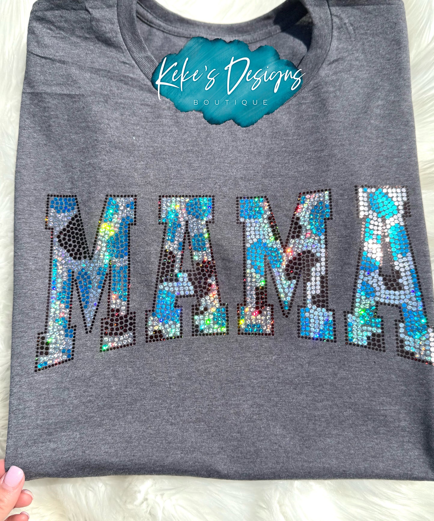 Turquoise Mama Cow Spangle
