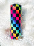 Rainbow Checker Print