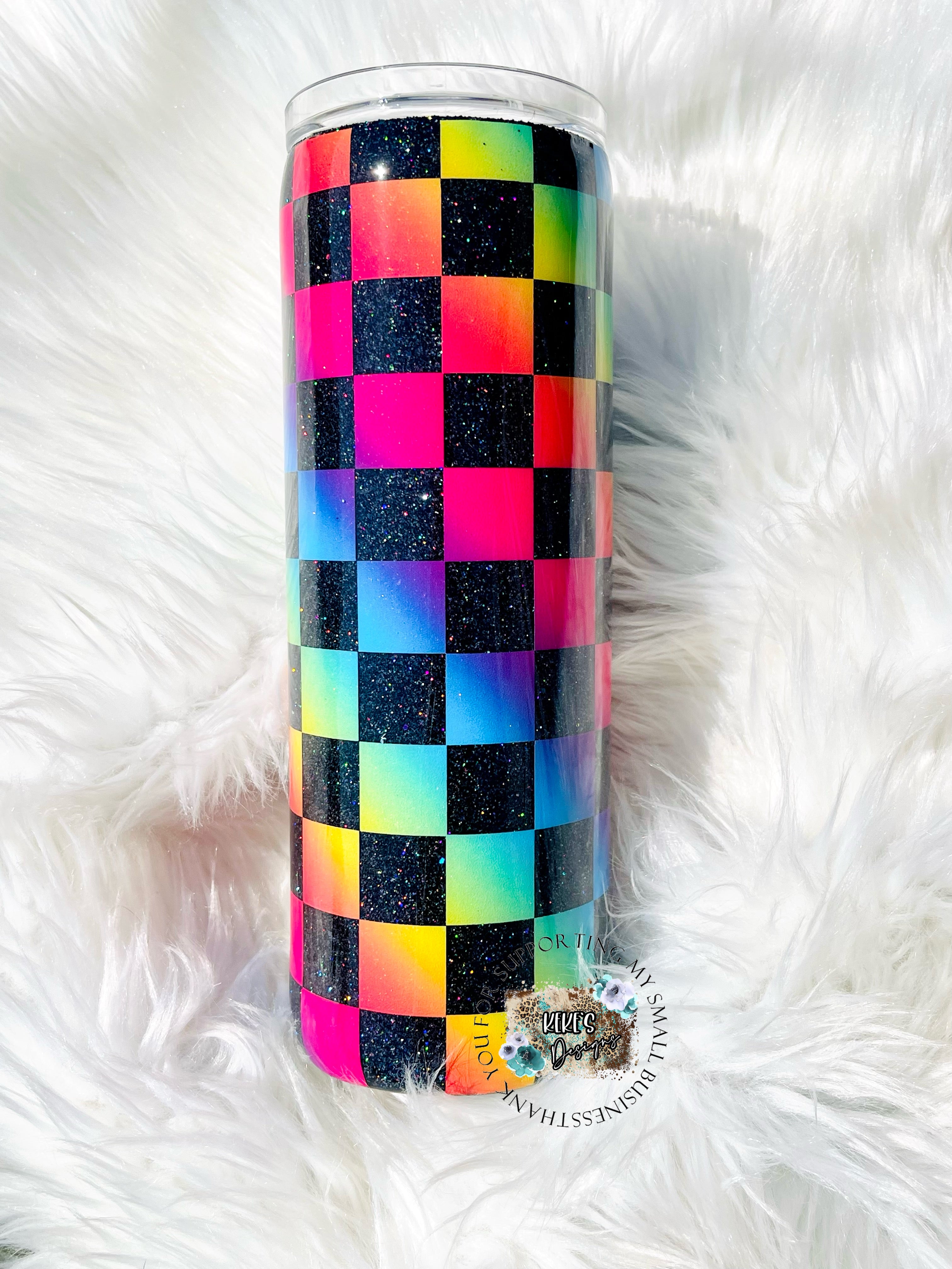 Rainbow Checker Print