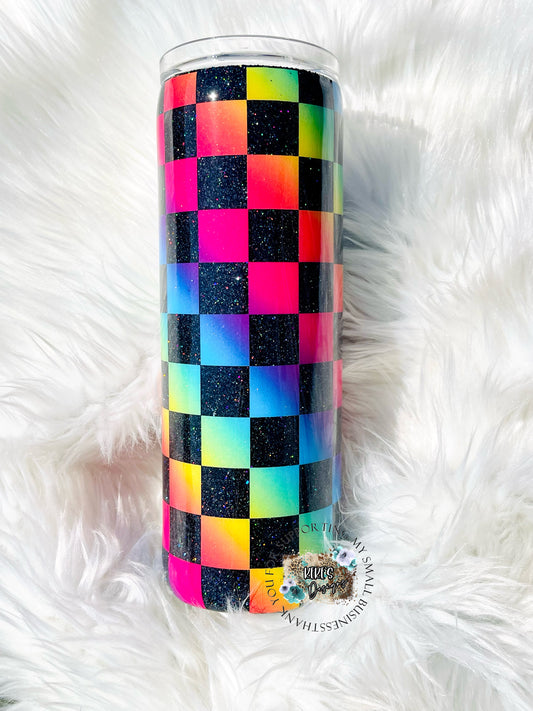 Rainbow Checker Print