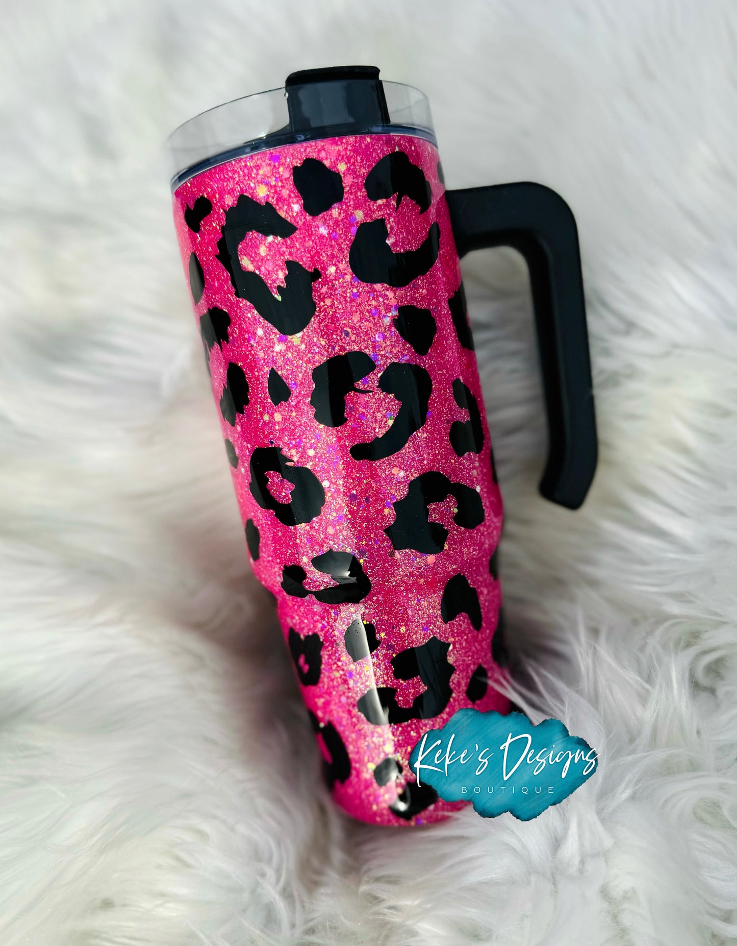 Full Leopard Print Handle Tumbler