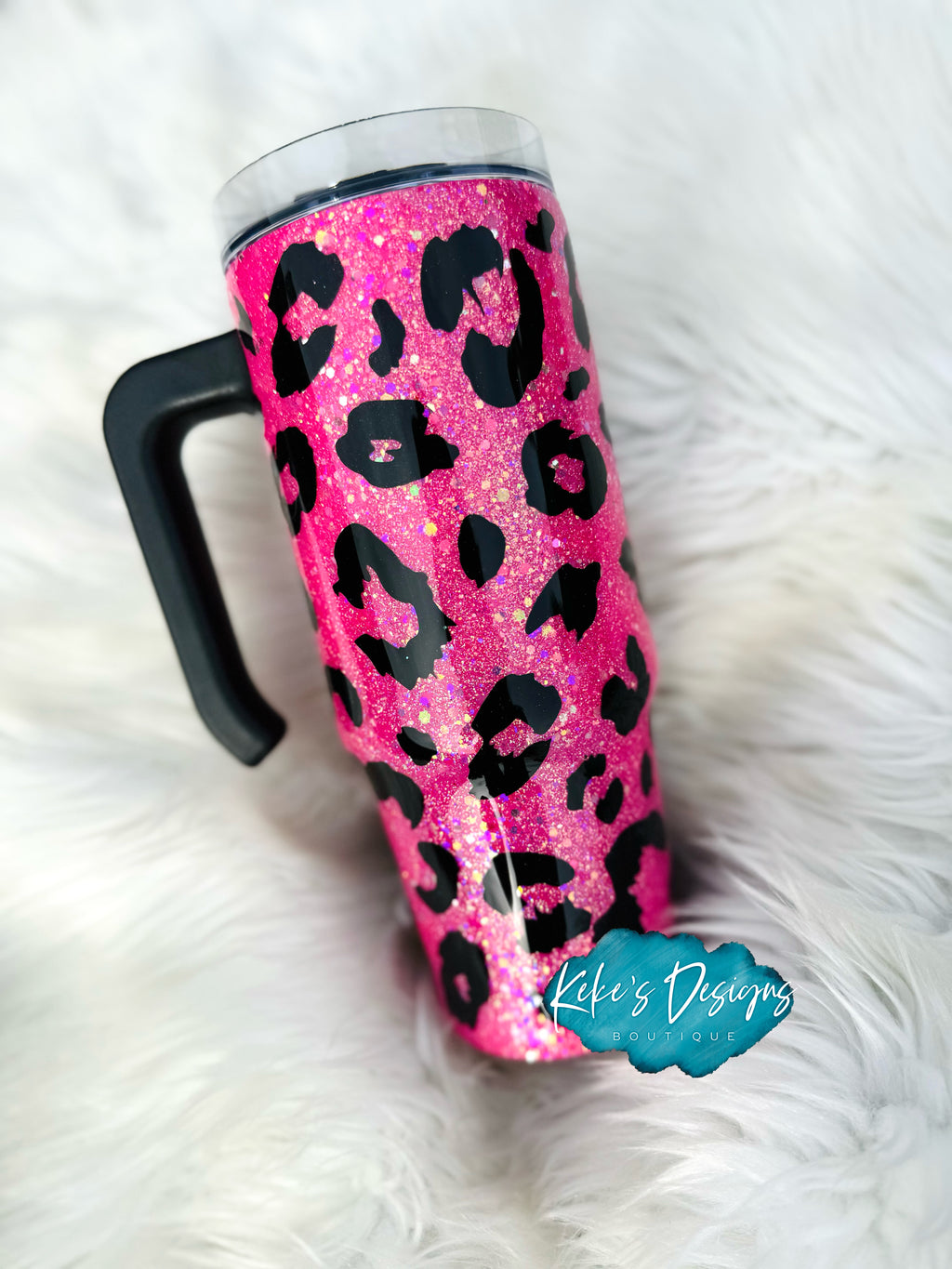 Full Leopard Print Handle Tumbler
