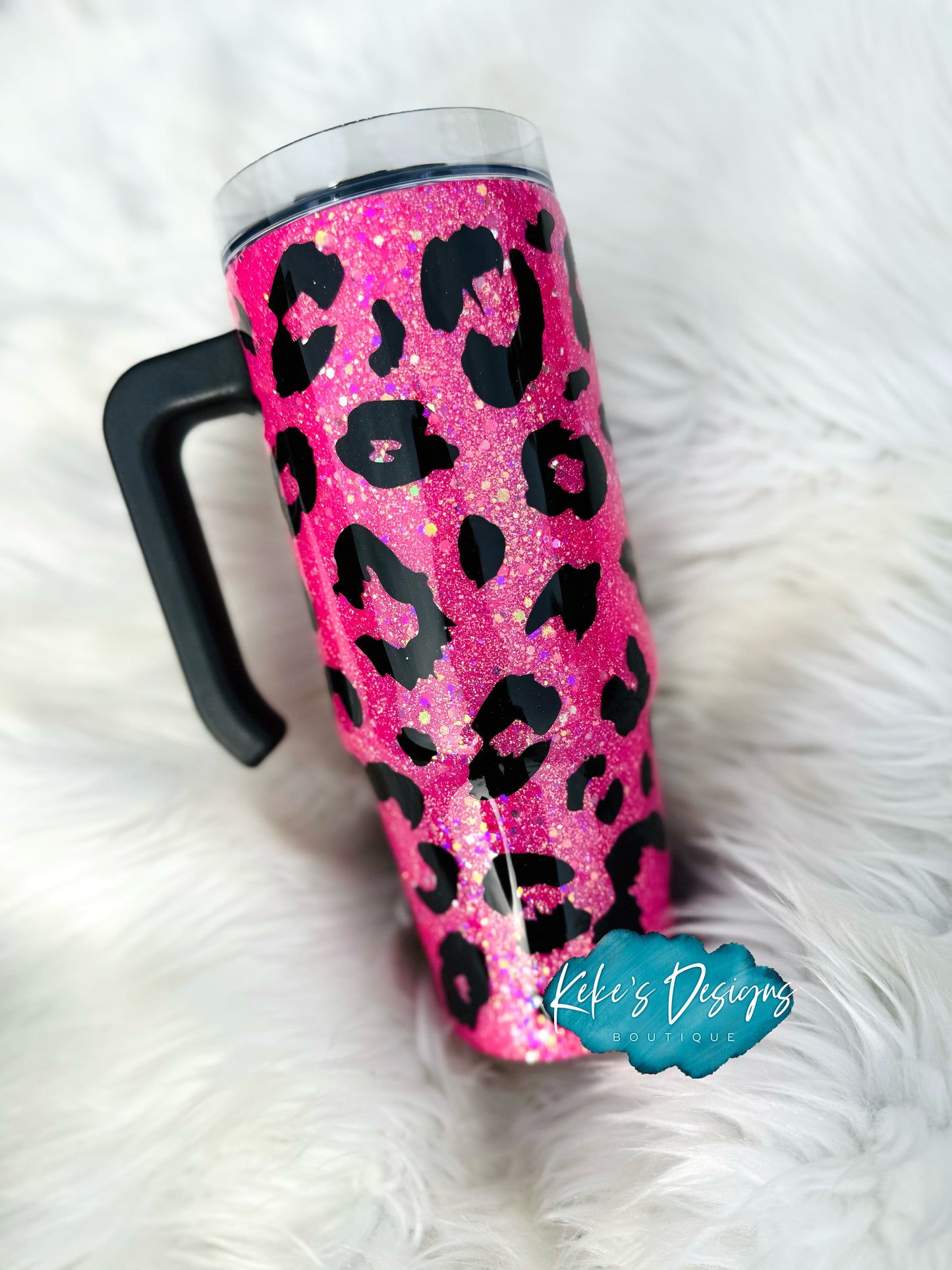 Full Leopard Print Handle Tumbler