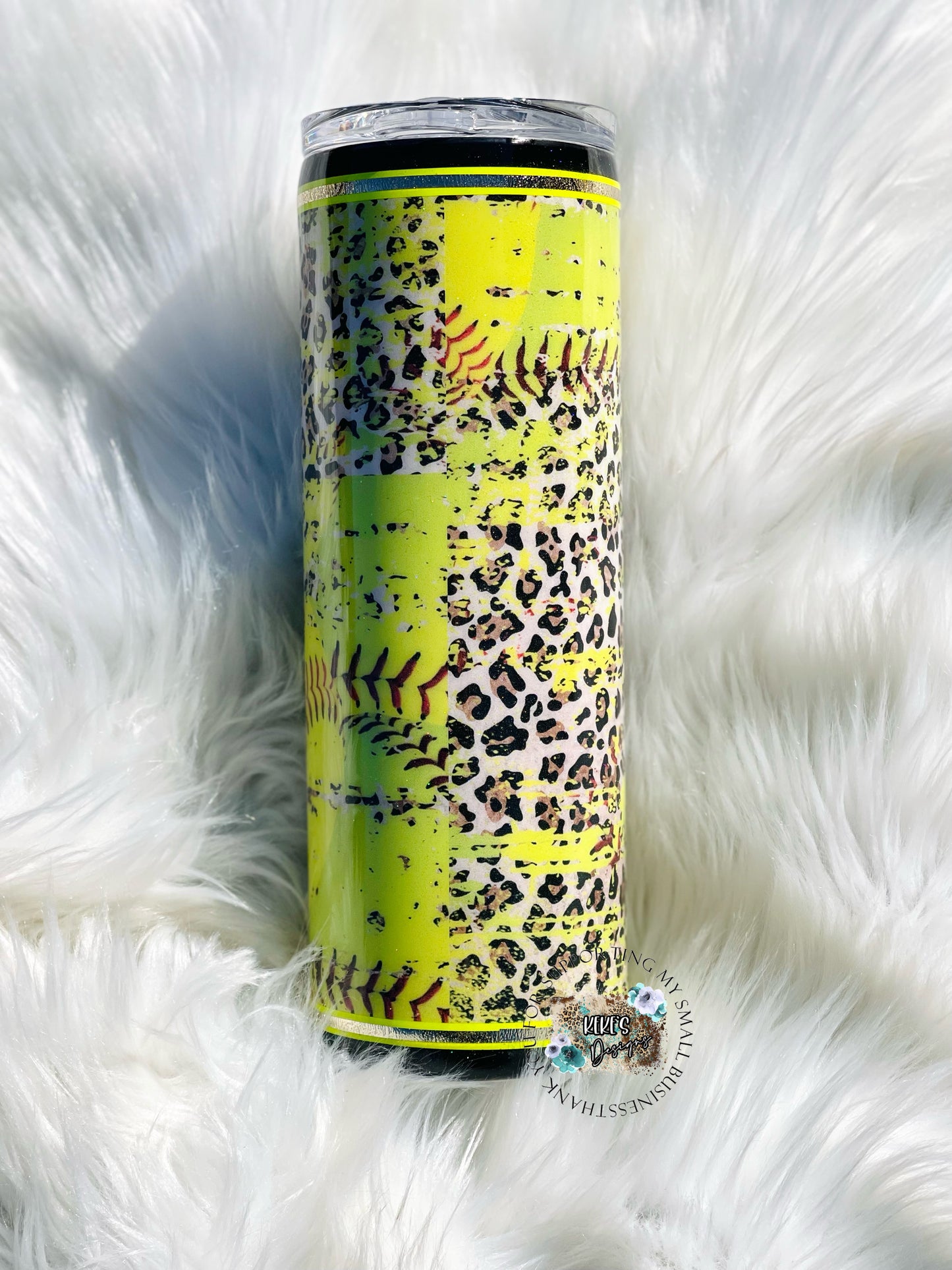 Softball Mama Leopard Stitch