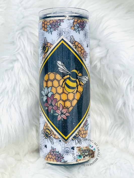 Floral Bee Diamond Tumbler
