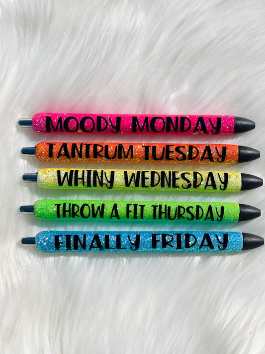 Day of the Week Pen Set