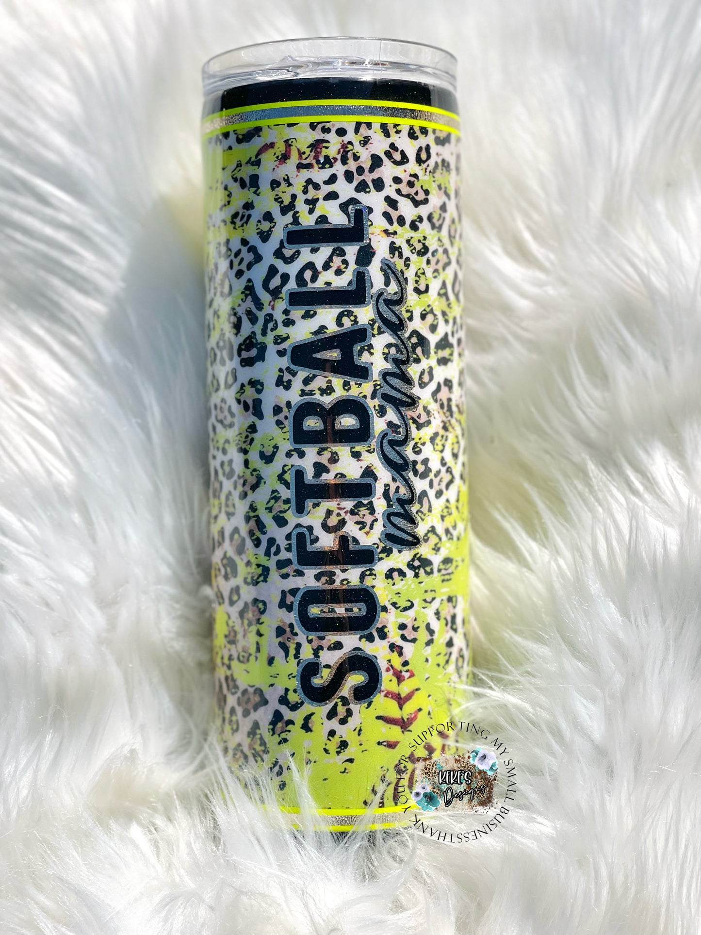 Softball Mama Leopard Stitch