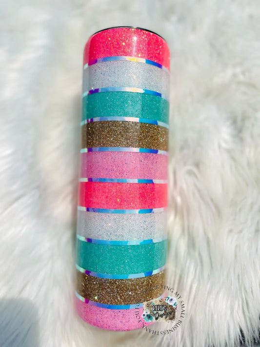 Coral/Turquouse Stripe