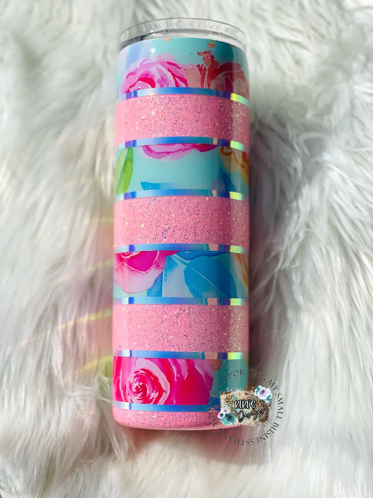 Pretty Pink Floral Stripes